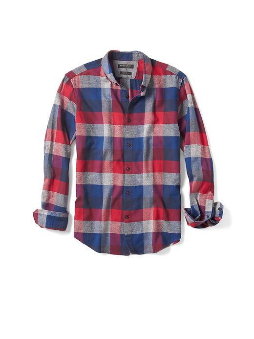 Banana Republic Mens Grant Fit Buffalo Check Shirt - Red
