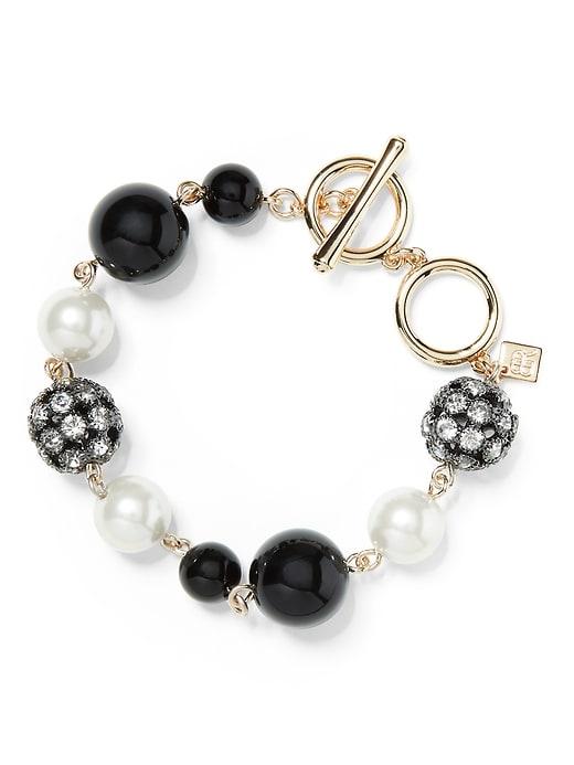 Banana Republic Womens Resin Stone And Pearl Bracelet Gold Multi Size One Size