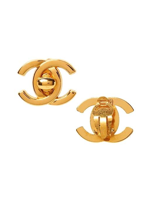 Banana Republic Mens Luxe Finds   Chanel Gold Turnlock Earring Golden Hour Size One Size