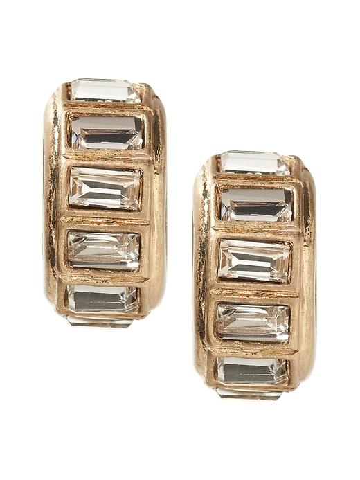 Banana Republic Womens Graphic Baguette Stud Earring Gold Size One Size