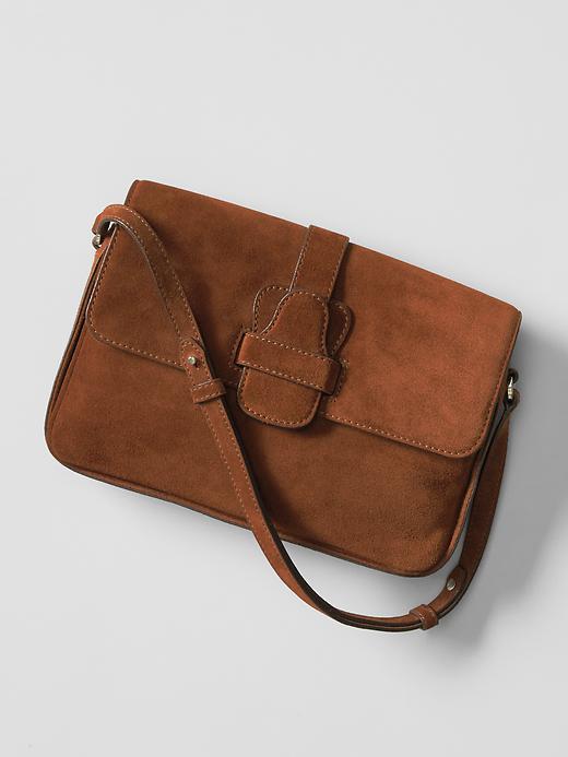 Banana Republic Womens Italian Suede Shoulder Bag Size One Size - Medium Brown