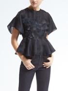 Banana Republic Limited Edition Lasercut Floral Top - Navy