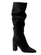 Banana Republic Womens Suede Tall Slouchy Boot Black Suede Size 6
