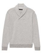 Banana Republic Mens Brushed Waffle-knit Shawl Collar Sweatshirt Heather Light Gray Size Xs