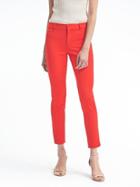 Banana Republic Womens Petite Sloan Skinny-fit Solid Ankle Pant Modern Red Size 4
