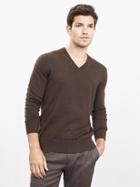 Banana Republic Mens Extra Fine Merino Wool Vee Pullover Size L Tall - Brown Global