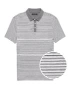 Banana Republic Mens Luxury-touch Performance Contrast-collar Polo Shirt Heather Medium Gray Size M