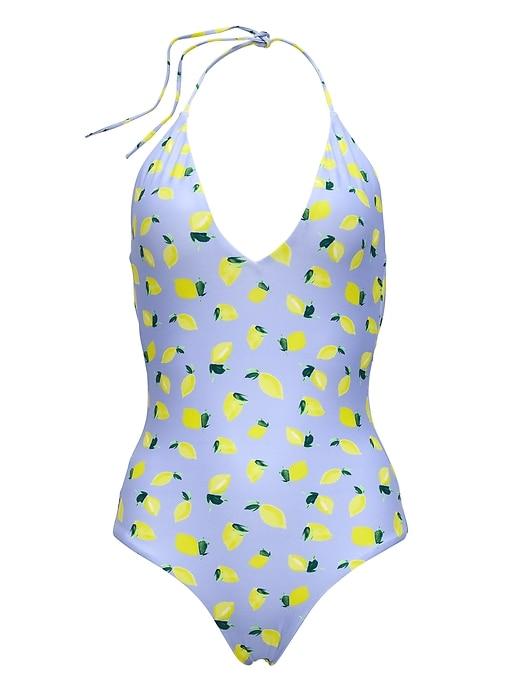 Banana Republic Womens Onia   Nina Lemon Print One-piece Lemon Juice Size S