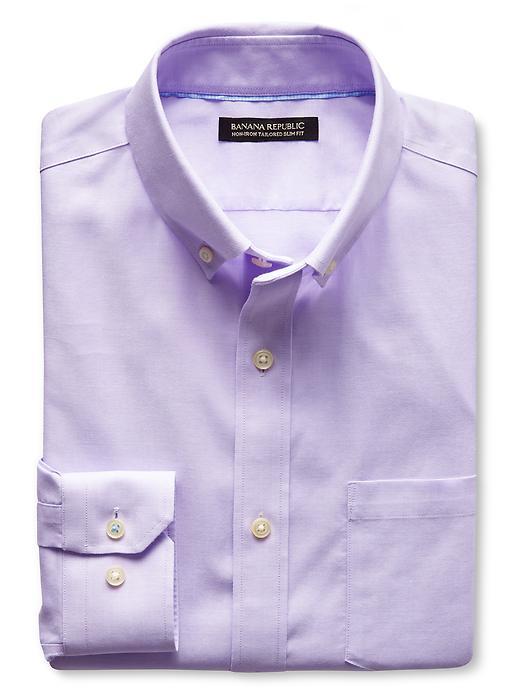 Banana Republic Mens Grant Fit Non Iron Lavender Oxford Shirt Size L Tall - Lavender