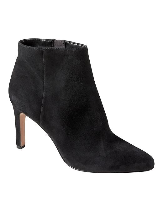 Banana Republic Womens Skinny-heel Ankle Boot Black Suede Size 5