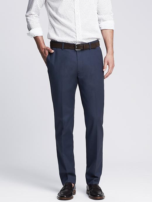 Banana Republic Mens Modern Slim Non Iron Blue Cotton Dress Pant Size 32w 36l Tall - Blue