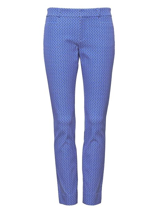 Banana Republic Womens Petite Sloan Skinny-fit Print Pant Blue Multi Size 14