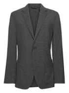 Banana Republic Mens Standard Plaid Smart-weight Performance Wool Blend Suit Jacket Charcoal & Iron Size 36