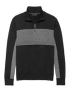Banana Republic Mens Supima Cotton Blocked Half-zip Sweater Black & Grey Size Xs