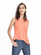 Banana Republic Womens Long Hi Neck Crew Tank Size L - Neon Tropics
