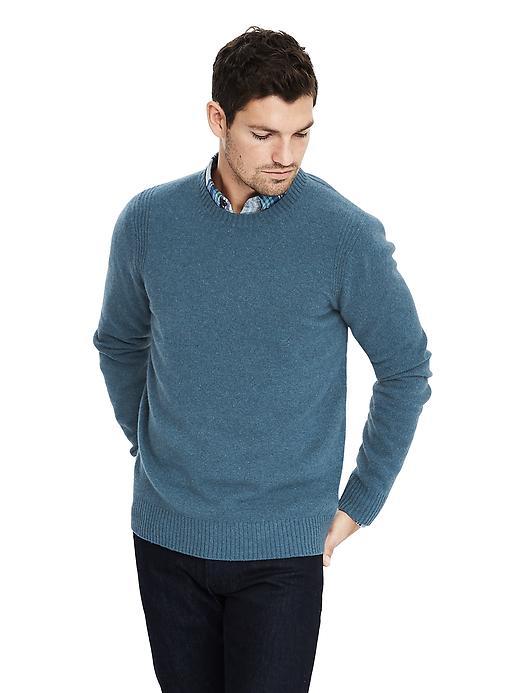 Banana Republic Mens Merino Wool Pullover Crew - Blue Jean