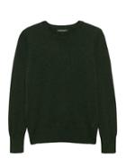 Banana Republic Womens Petite Cashmere Crew Sweater Heather Forest Green Size Xs