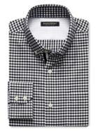 Banana Republic Mens Slim Fit Non Iron Black Gingham Shirt Size L Tall - Black