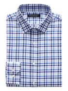 Banana Republic Mens Camden Standard-fit Supima Cotton Gingham Shirt Damselfish Blue Size Xxs