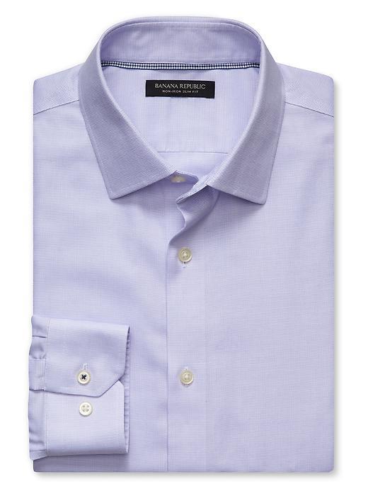 Banana Republic Mens Camden Fit Non Iron Square Weave Shirt Size L Tall - Lilac