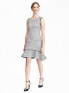 Banana Republic Womens Boucle Flounce Dress Size 0 - Gray Texture