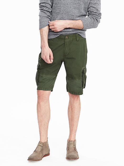 Banana Republic Mens Aiden Cargo Short Size 28w - Light Green/grey