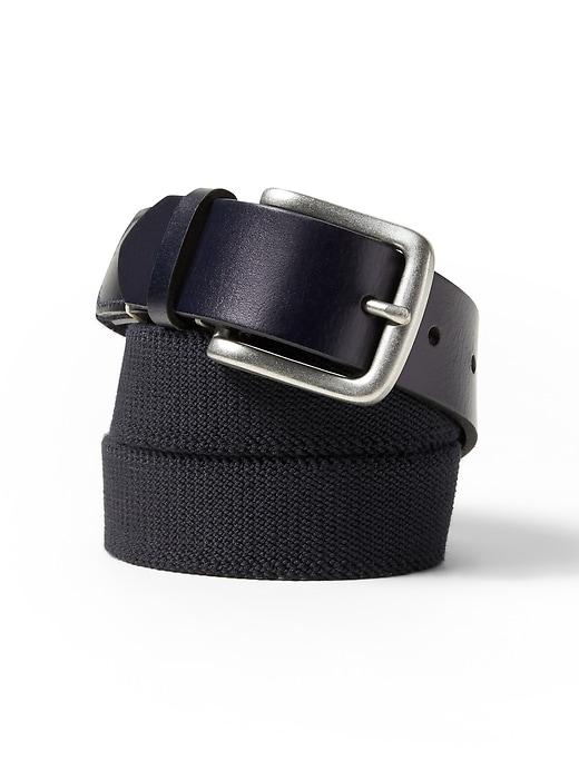 Banana Republic Mens Stretch-web Buckle Belt Navy Blue Size 36