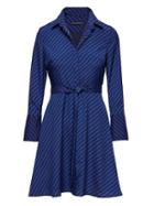 Banana Republic Womens Stripe Fit-and-flare Shirt Dress Blue Stripe Size 0