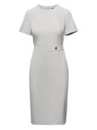 Banana Republic Womens Machine-washable Birdseye Side-button Sheath Dress Light Gray Size 2