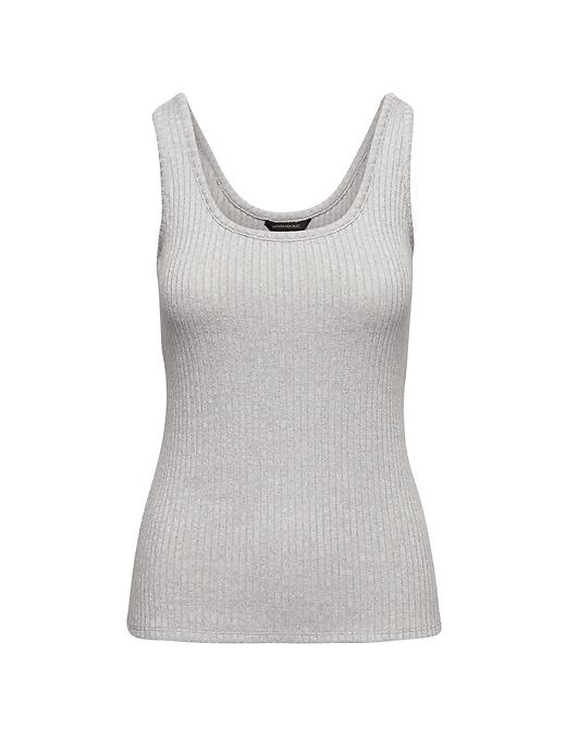 Banana Republic Womens Soft Jersey Rib-knit Tank Heather Gray Size Xxl