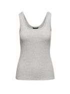 Banana Republic Womens Soft Jersey Rib-knit Tank Heather Gray Size Xxl