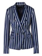 Banana Republic Double Breasted Fit Stripe Blazer - Blue Stripe