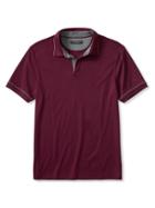 Banana Republic Mens Luxe Touch Piped Polo Size L - School Red