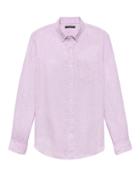 Banana Republic Mens Camden Standard-fit Linen Shirt Lavender Ash Size Xxl