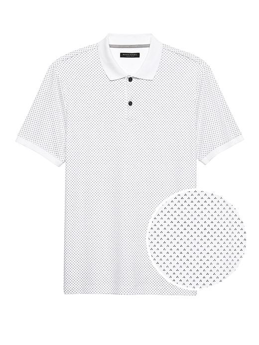 Banana Republic Mens Slim Luxury-touch Tri-dot Polo Shirt Optic White Size S