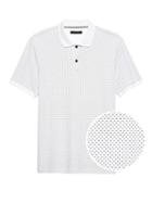Banana Republic Mens Slim Luxury-touch Tri-dot Polo Shirt Optic White Size S