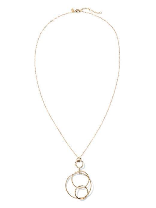 Banana Republic Modern Rings Statement Pendant Necklace - Gold