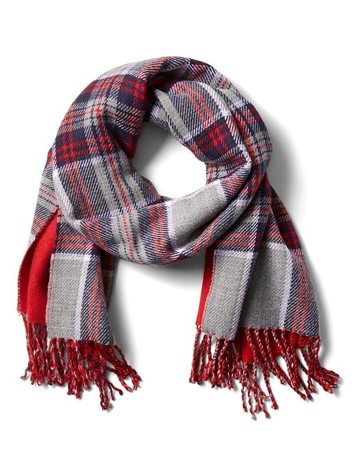 Banana Republic Mens Tartan Plaid Scarf Medium Heather Gray Size One Size