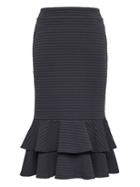 Banana Republic Womens Flounce-hem Rib-knit Skirt Pacific Navy Size 0