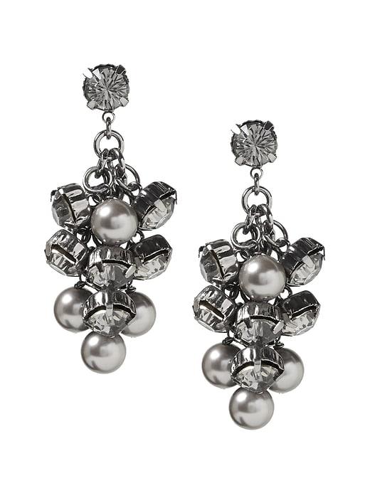 Banana Republic Womens Gunmetal Pearl Earring Gunmetal & Black Size One Size