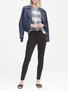 Banana Republic Womens Petite High-rise Legging-fit Luxe Sculpt Stay Black Ankle Jean Black Size 30