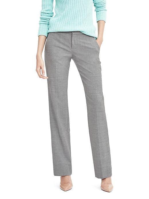 Banana Republic Womens Logan Fit Gray Lightweight Wool Trouser - Grey