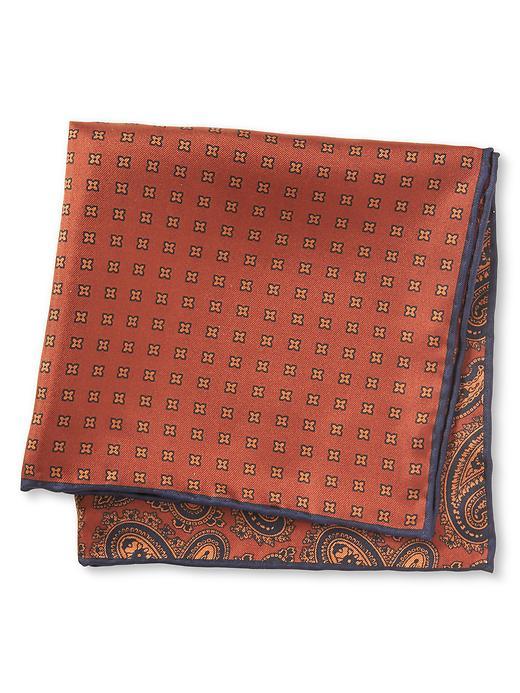 Banana Republic Mens Paisley Silk Pocket Square Size One Size - New Bronze