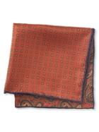 Banana Republic Mens Paisley Silk Pocket Square Size One Size - New Bronze