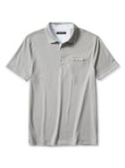 Banana Republic Mens Luxe Touch Piped Polo Size L - Light Gray