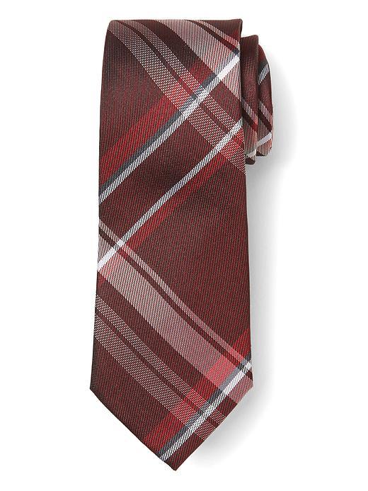 Banana Republic Mens Plaid Tie - Modern Red