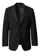 Banana Republic Mens Standard Monogram Black Italian Wool Mohair Tuxedo Jacket - Black