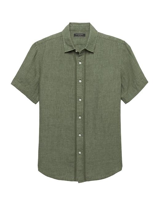 Banana Republic Mens Camden Standard-fit Stitch Detail Linen Shirt Flight Jacket Size Xxs