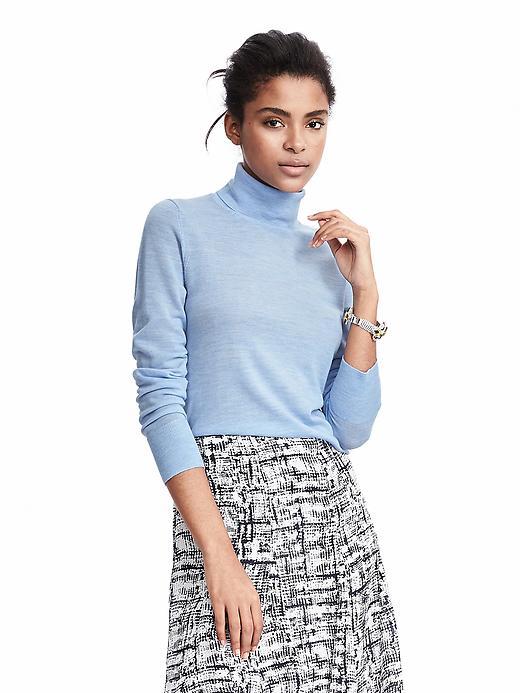Banana Republic Womens Merino Turtleneck Size M - Light Blue
