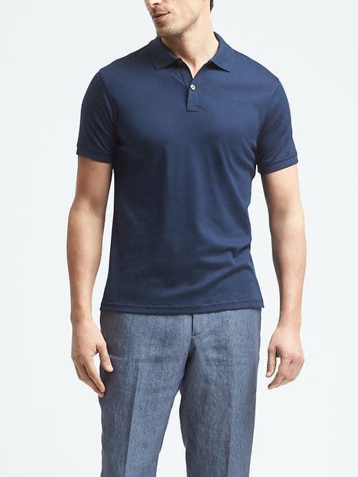 Banana Republic Mens Slim Luxe Touch Polo - Navy